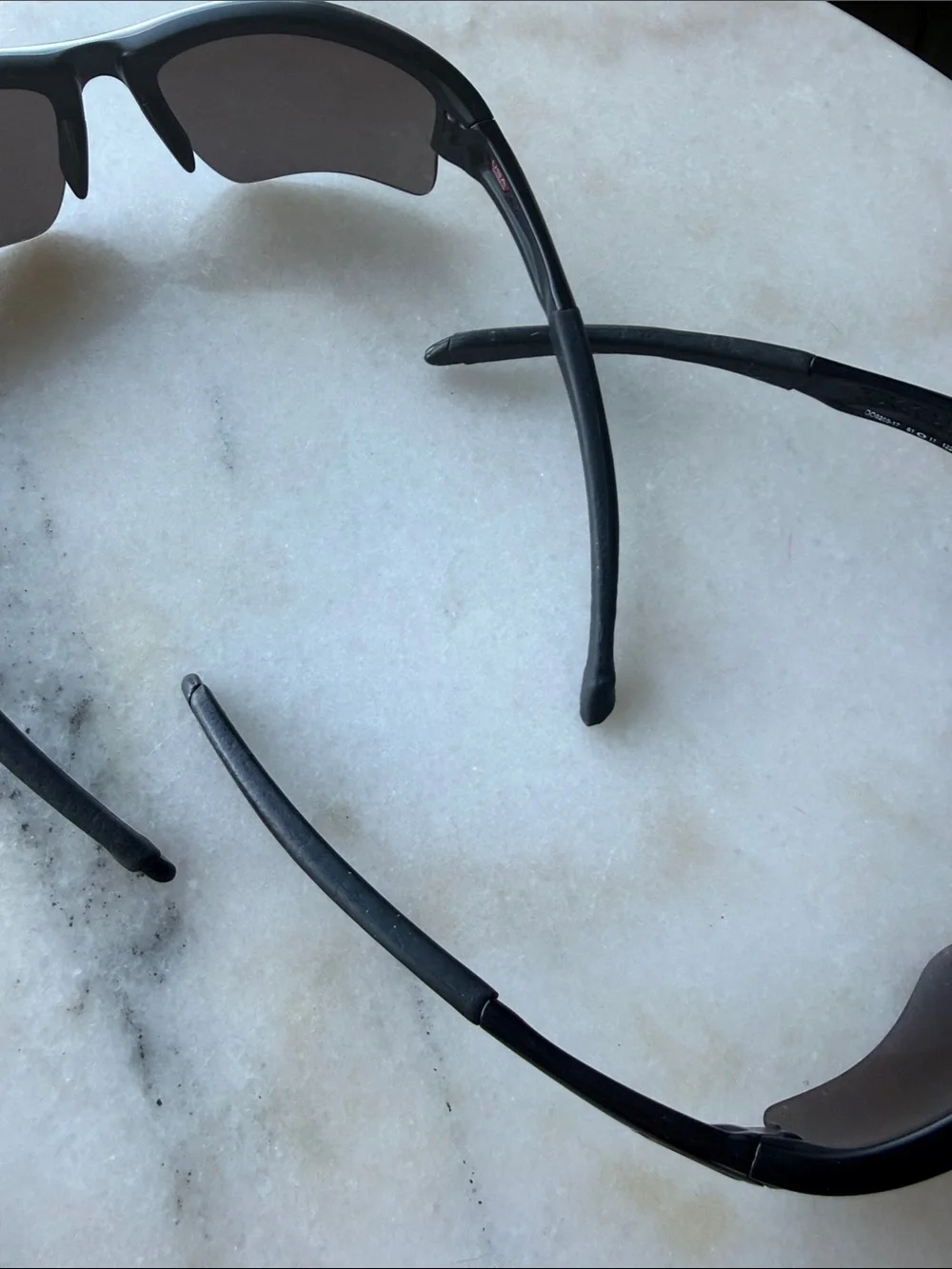 Oakley Sport Sunglasses (2) Black Half-Rim Frame Dark Lenses